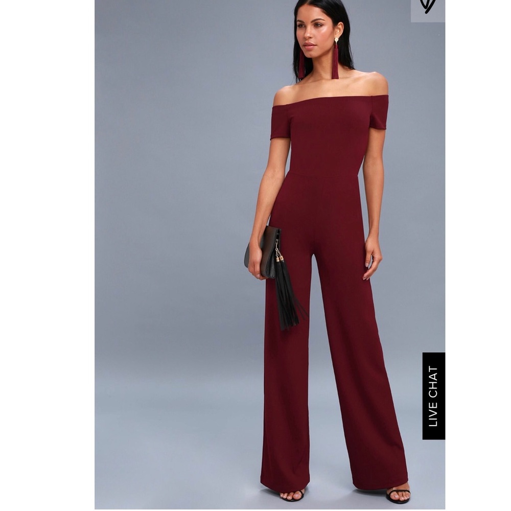 Lulus burgundy jumpsuit